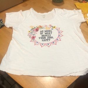 EUC, Natural Life white t-shirt “ .. Soul Happy